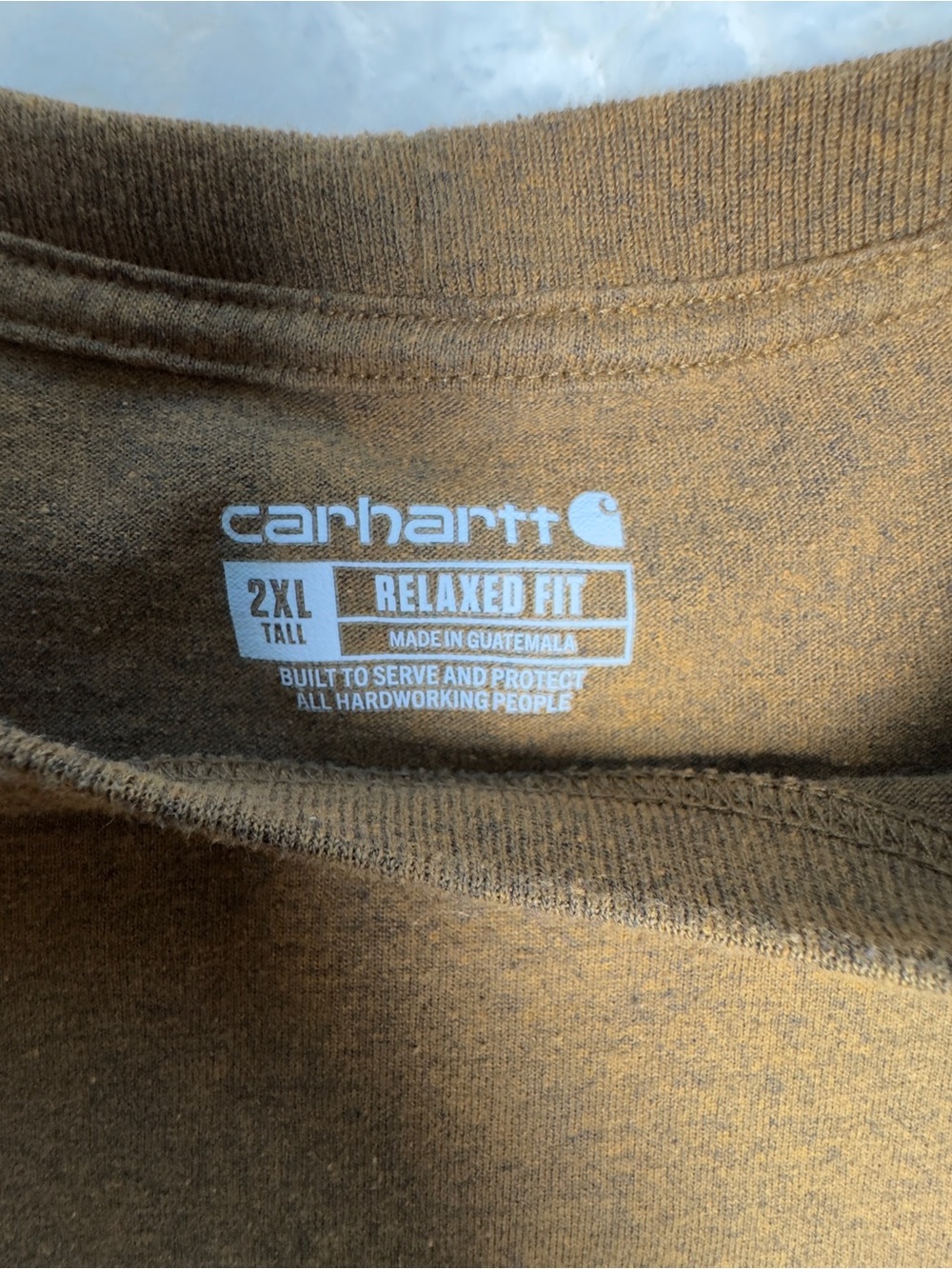 Carhartt Mens 2XL Tall Brown Pocket Tee Relaxed Fit Workwear T Shirt - Picture 4 of 6